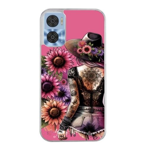 Coque Pour Moto E13 Tatoo Rose