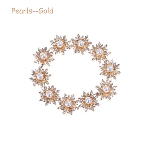 10 Pièces De Boutons De Flocon De Neige En Strass, Boucle Perlée, Vêtements Couture Épingle À Cheveux, Accessoires Vêtements À Dos Plat, Décor Placage Artisanat Bricolage 