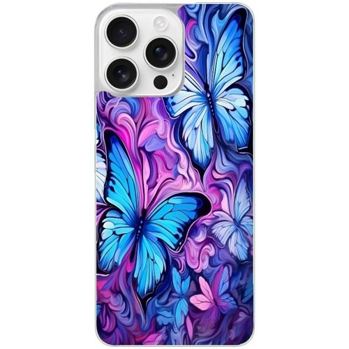 Coque Pour Iphone 16 Pro Max Papillon Violet Uv