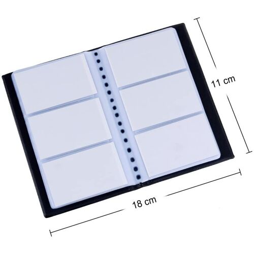 150 Porte Cartes de Visite Carte de Livre PVC Cartes pour Ranger Carte de Visite Cartes Fidélité Porte Carte de Crédit etc (Noir)