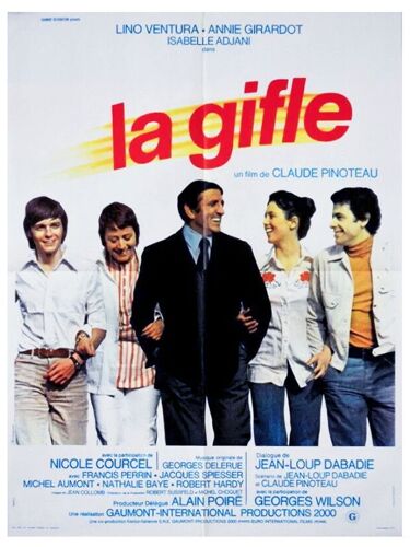 La Gifle - Véritable Affiche De Cinéma Pliée - Format 60x80 Cm - De Claude Pinoteau Avec Lino Ventura, Annie Girardot, Isabelle Adjani, Francis Perrin, Jacques Spiesser, Michel Aumont - 1974