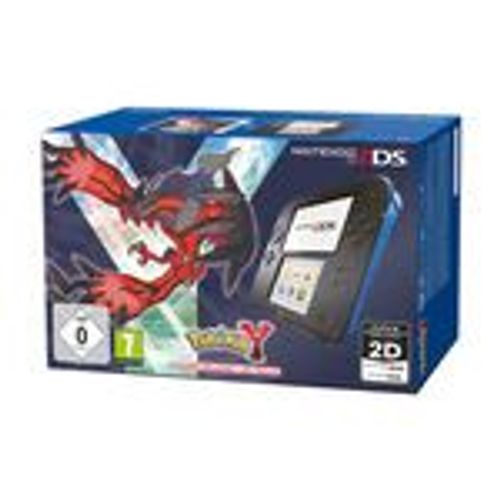 Nintendo 2DS Noir / Bleu + Pokemon Y - Console Nintendo 2DS + carte mémoire SDHC 4 Go + Adaptateur secteur + Pokemon Y