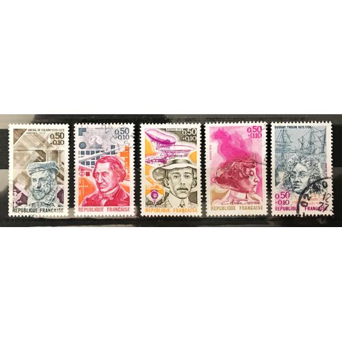 Lot De 5 Timbres Oblitérés France 1973 Y&t N° 1744 À 1748