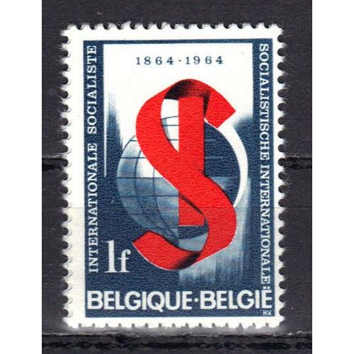 Belgique 1964 : Centenaire De L'internationale Socialiste : Allégories Diverses - Timbre 1 F. Bleu Et Rouge Neuf **