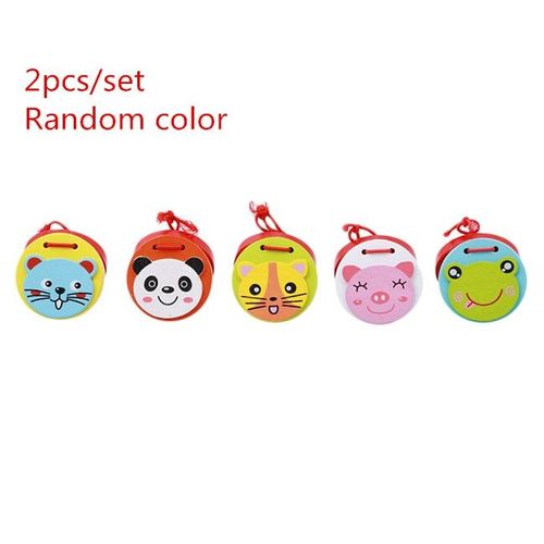 Castagnettes De Bande Dessinée Enfants Bébé En Bois Castanet Clapper Poignée Instrument De Musique Jouet Préscolaire Début Jouets Éducatifs Lava1