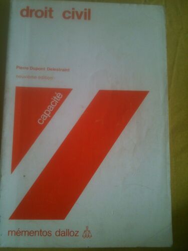 Droit Civil - Capacité   de DUPONT DELESTRAINT (Pierre)   Format Beau livre (Livre)