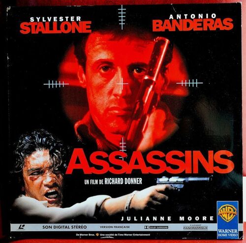 Sylvester Stallone Double   Laser Disc  Assassins  Richerd Donner Julianne Moore Antonio  Banderas