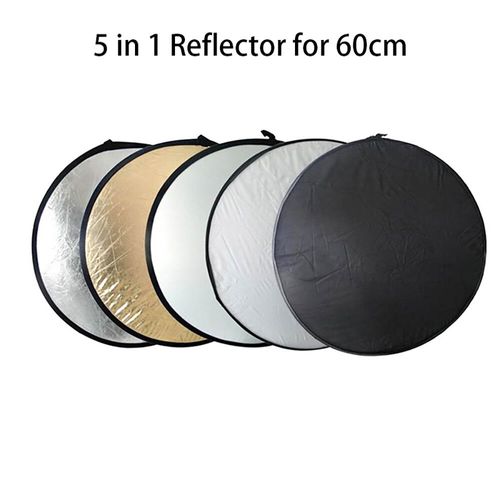 Réflecteur de photographie rond pliable portable,studio photo,diffuseur de lumière extérieur,multi-disque,5 en 1,60cm,80cm,110cm - Type 60cm