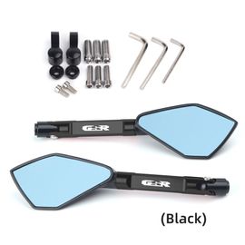 Rétroviseur Latéral Universel Cnc De Moto,Bleu,Anti-Absorbe Ouissement,Pour Suzuki Gsr400 Gsrfemale Gsr750 Gsr 600 400 750 - Type Black