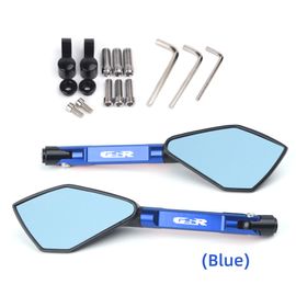Rétroviseur Latéral Universel Cnc De Moto,Bleu,Anti-Absorbe Ouissement,Pour Suzuki Gsr400 Gsrfemale Gsr750 Gsr 600 400 750 - Type Bleu