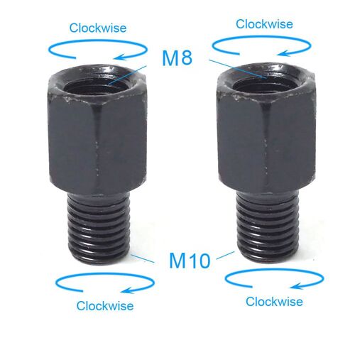 2x M8m10 (Rr) Paire D'adaptateurs De Rétroviseurs De Moto Noirs M10 10mm M8 8mm Boulon De Conversion De Rétroviseurs Dans Le Sens Des Aiguilles D'une Montre Fil Droit Gauche Anti-Horloge Nipseyteko®
