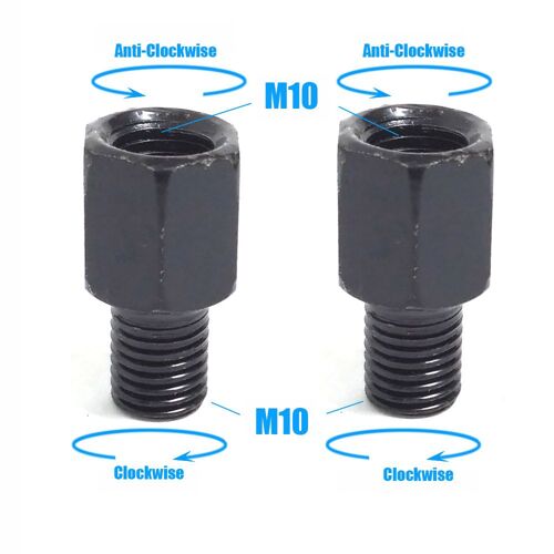 M10m10 (Lr And Lr) Paire De Rétroviseurs Noirs Pour Moto Cave, Rétroviseurs, 2,2 De Conversion, Anti-Horloge Dans Le Sens Des Aiguilles D'une Montre, Filetage Droit Des Magasins, M10, 10mm, M8, 8mm Nipseyteko®