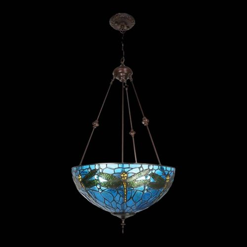Lampe Suspension Tiffany Libelle Lampe Suspension Moyenne Bleu