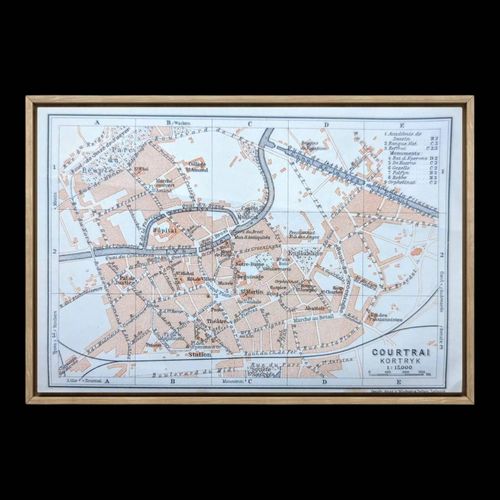 Courtrai petit plan ancien vintage 1910 blanc