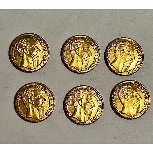Lot De 6 Pièces D'or Maximilien 1865 Empire Mexicain