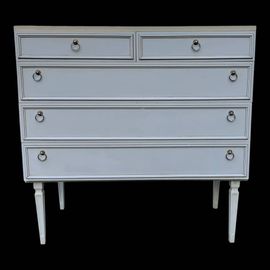 Commode Vintage Blanche 5 Tiroirs Blanc
