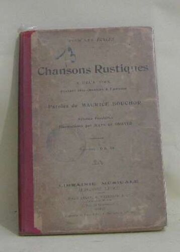 Chansons Rustiques A Deux Voix