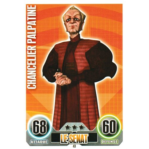 Carte Force Attax Star Wars Chancelier Palpatine Le Senat N° 43