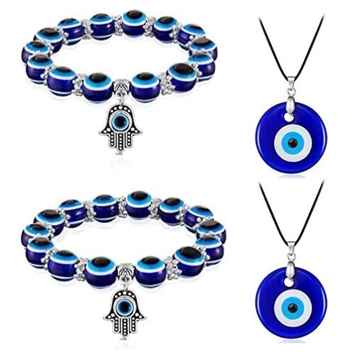 Collier Oeil De Démon Turquie Bracelet Yeux Bleus Set Plein De Sens Et Délicat