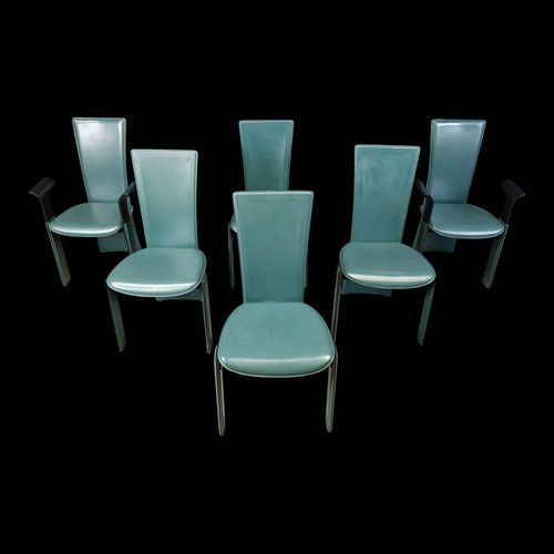 Chaises De Salle Manger Vintage Par Pietro Costantini Annes 1980 Lot De 6 Vert