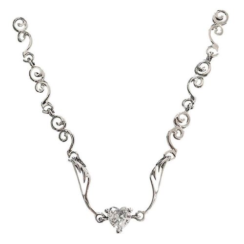 Angel Wings Heart Necklace Irregular Choker Crystal Necklace Fashion Jewelry