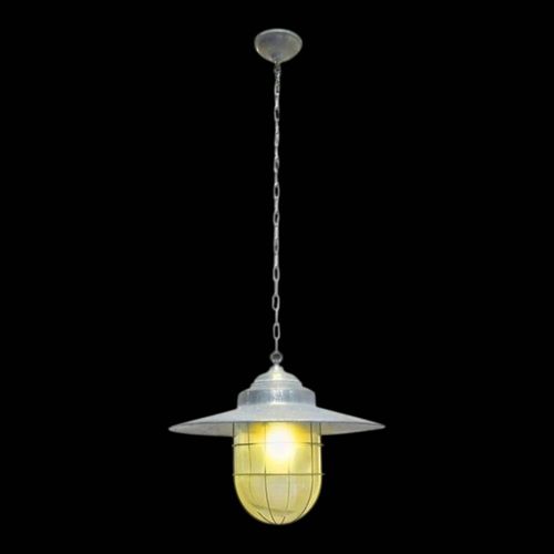 Lampe De Grange Suspension Classique En Zinc Grande Taille Gris