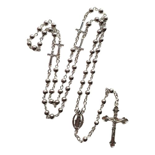 Collier Rosaire Perles Rondes De Prière Religieux Chrétien Jésus Pour Croix Pendentif Colliers Pour Hommes Femmes Bijoux Charme