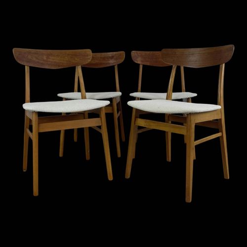 Lot De 4 Chaises Scandinave En Teck Bois