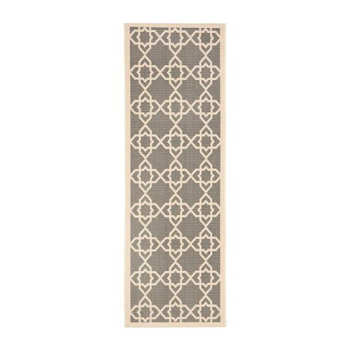Tapis D'intérieur / Extérieur Contemporain Safavieh Cour Gris - 70 X 200 Cm