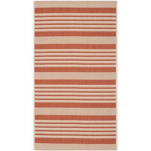Tapis D'intérieur / Extérieur Rayé Safavieh Cour Orange - 200 X 300 Cm