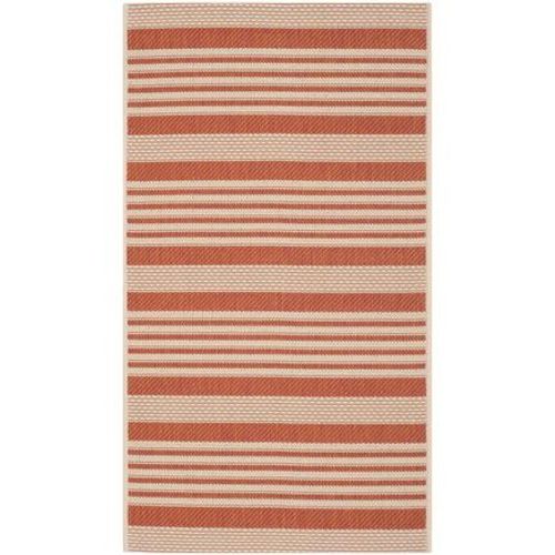 Tapis D'intérieur / Extérieur Rayé Safavieh Cour Orange - 80 X 150 Cm
