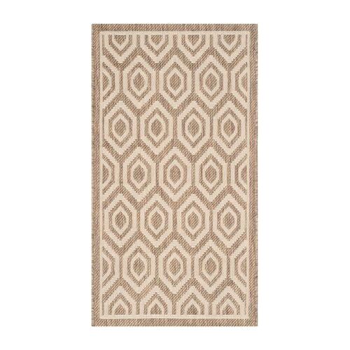 Tapis D'intérieur / Extérieur Contemporain Safavieh Cour Marron - 200 X 300 Cm