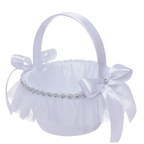 Flower Girl Basket Panier Décoratif Romantique Élégant Panier Avec Poignée Cadeau