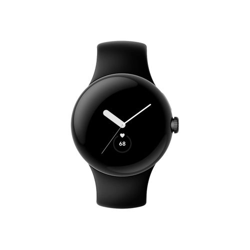 Google Pixel Watch - 41 mm - noir mat - Montre connectée avec bracelet active - fluoroélastomère - obsidienne - taille du bracelet : L - 32 Go - Wi-Fi, NFC, Bluetooth - 4G - 36 g