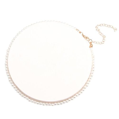 Round Imitation Pearl Choker Collier Strands Choker Collier Pour Fête À Thème