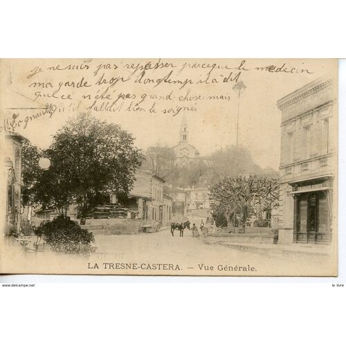 Cpa 33 La Tresne-Castera. Carte En Partie Dedoublee. Vue Generale Vers 1905