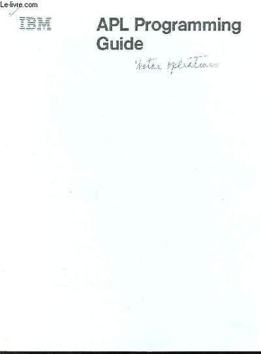 Apl Programming Guide Ibm 1978 Fisrt Edition - Vector Operations - First Edition