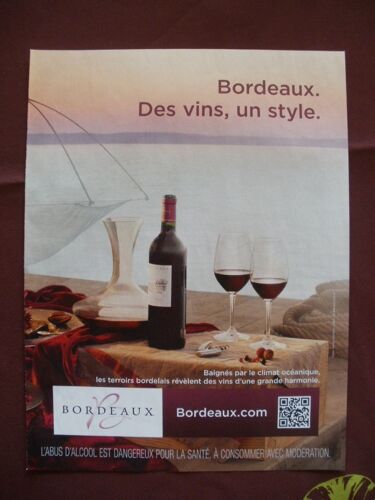 Publicité Ancienne (Décembre 2013) Pour Les Vins De Bordeaux (Photo Denise Grünstein)