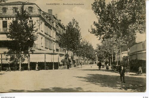 Cpa 11 Narbonne. Boulevard Gambetta 1907