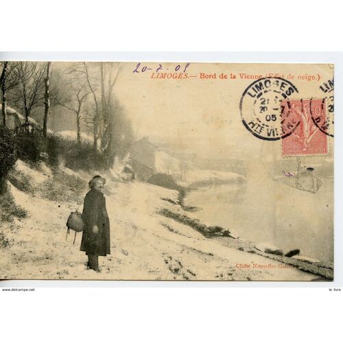 Cpa 87 Limoges. Bord De La Vienne. Effet De Neige 1905