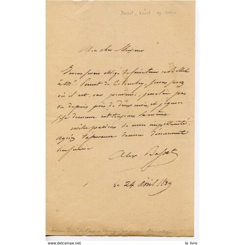 Ecrivain Dramaturge Alexandre Basset. Las 1839