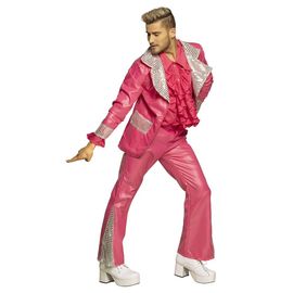 Déguisement Disco Anthony Costume Rose Homme