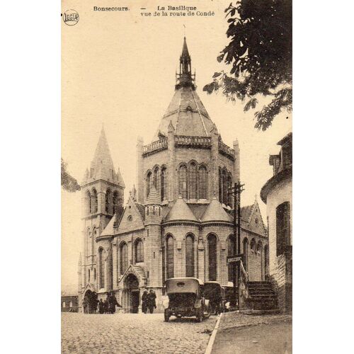 Cpa - Monuments - Basiliques- Belgique - Bonsecours- La Basilique-Vue De La Route De Conde
