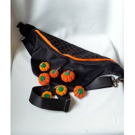 Sac banane en velours noir doublé coton