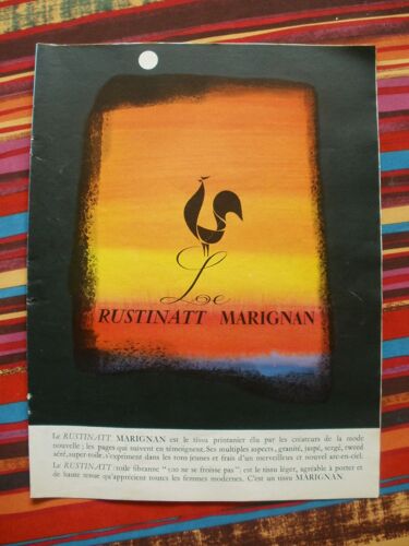 Publicité Ancienne (Avril 1963) Pour Le Tissus Rustinatt Marignan Sous Forme D'un Fascicule De 8 Pages Et 8 Photos De Vêtements (Publicité Interstyle - Photos Helmut Newton)