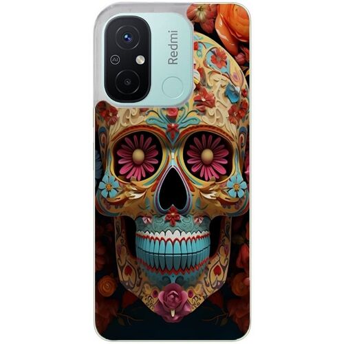 Coque Pour Redmi 12c Et 11a Tete De Mort Mexicaine