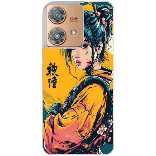 Coque Pour Moto Edge 40 Neo Anime Girl Samourai