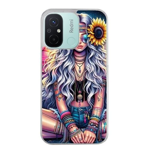 Coque Pour Redmi 12c Et 11a Hippie Girl