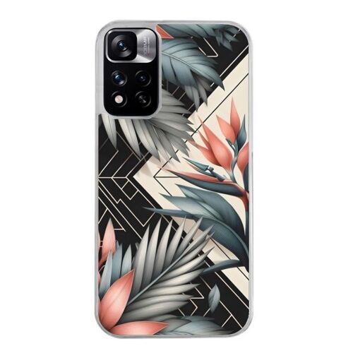 Coque Pour Redmi Note 11 4g Et 11s Fleur Geometrique Noire