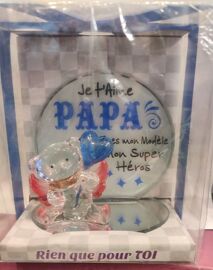 Figurine Ours Verre Papa rien que pour Toi 10 cm